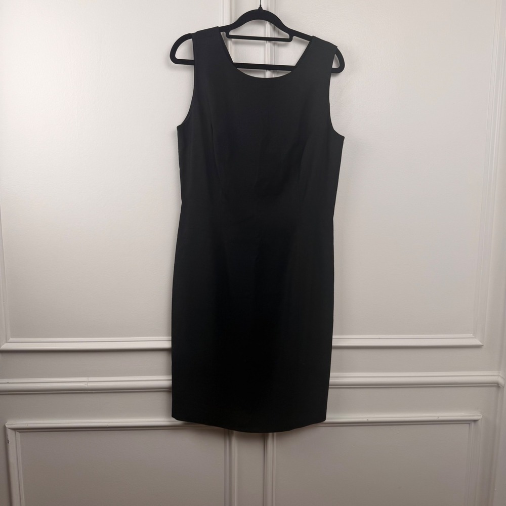 Preview Collection Black Sleeveless Sheath Dress Rayon Linen Blend Size 8 5671